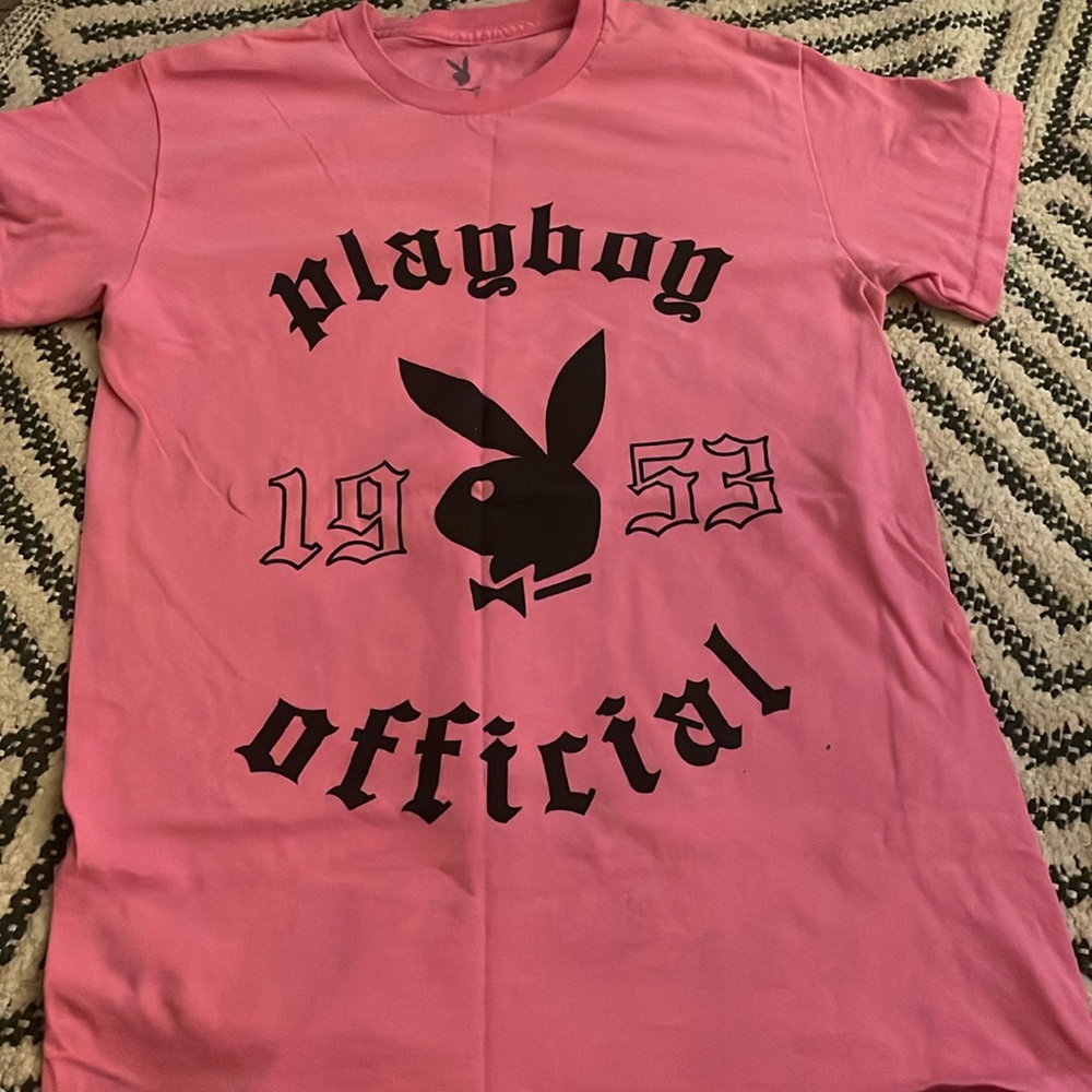 playboy hot pink top, comfortable, worn twice, great print